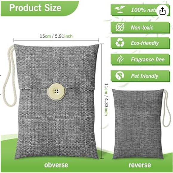 Bamboo Charcoal Air Purifying Bag for Home Odor Eliminator- 12 Packs - Picture 5 of 5